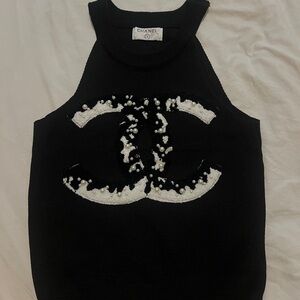 CHANEL Black and White Tank Top